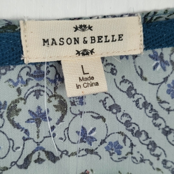Mason & Belle Laria Crochet Trim Open Front Duster Top - Picture 11 of 11